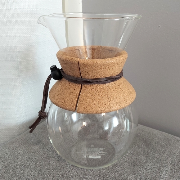 Mubod Replacement Glass Coffee Carafe Pour Over Pitcher Leather Cork Collar #157 - Picture 1 of 7